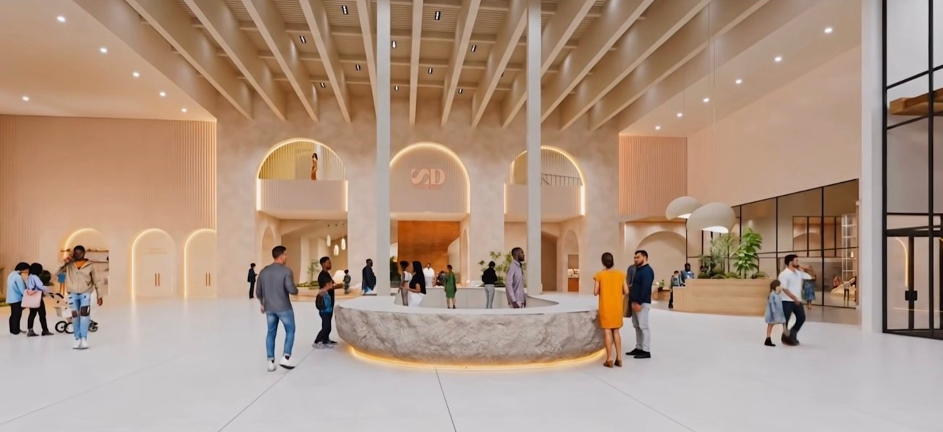 Rendering of the lobby at Social Dallas's new home
